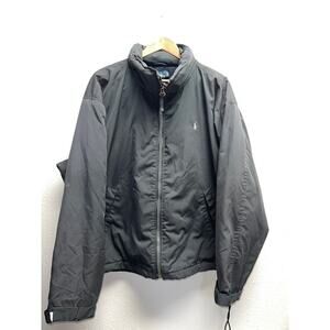 Vintage Polo Ralph Lauren Black Jacket Full Zip Puffer Bomber PRL 2XL